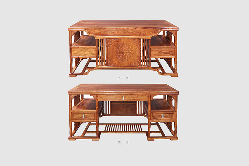 仙桃中式家居装饰书房桌椅组合家具效果图