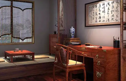 仙桃书房中式设计美来源于细节